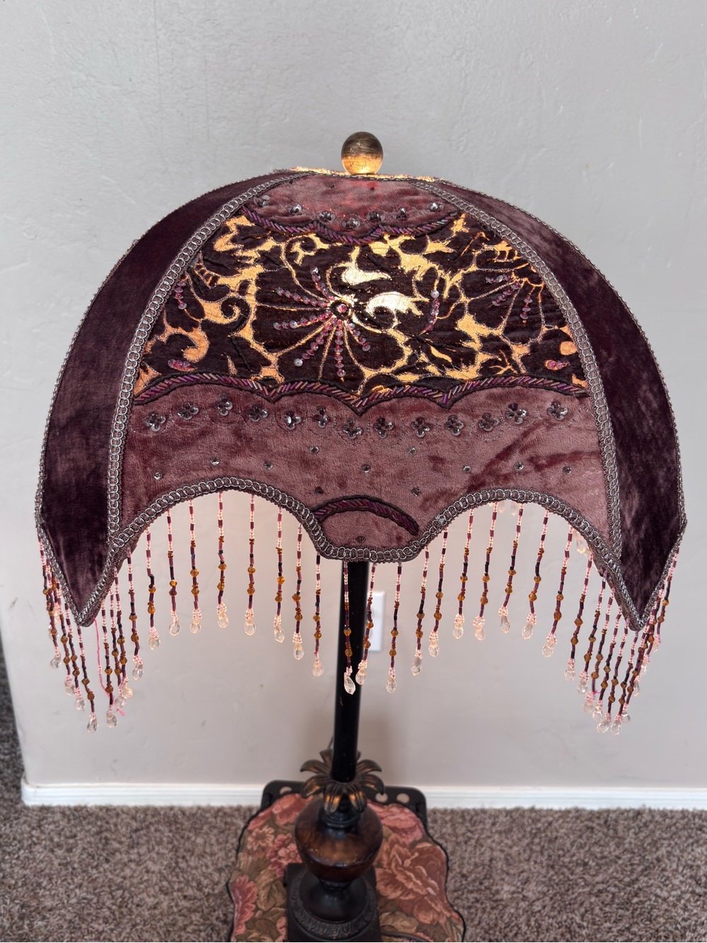 Vintage Gone With The Wind, Victorian Style Lampshade, And Lamp